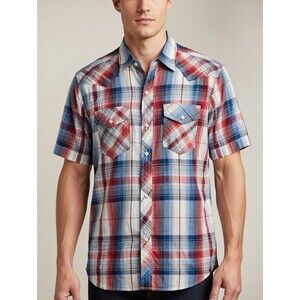 Burnside New With Tags Shirt Men’s Small Red and Blue Short Sleeve Button Up